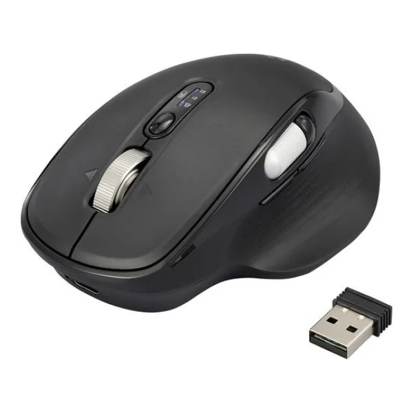 Renkforce RF-WM-220 Maus Kabellos, Bluetooth® Größe: M/L Optisch Schwarz 11 Tasten 4800 dpi Ergonomisch, Easy Switch 3 Geräte