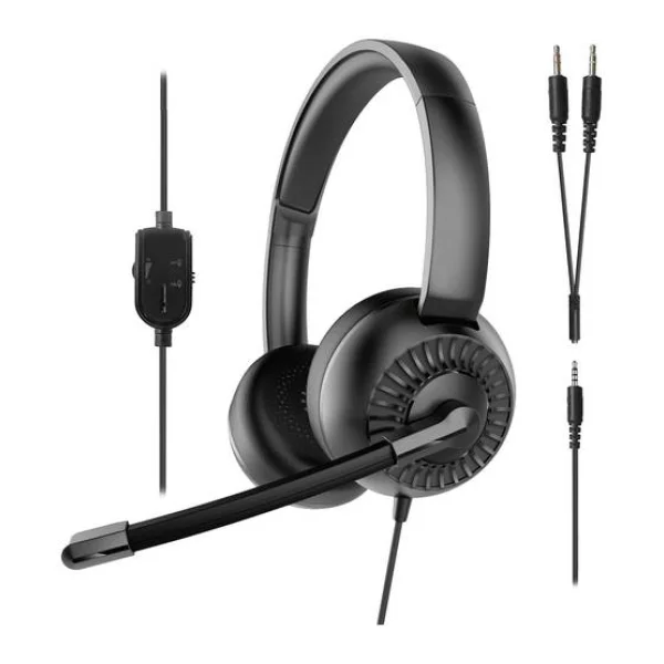 SpeedLink METIS On Ear Headset kabelgebunden Stereo Schwarz Headset, Lautstärkeregelung, Mikrofon-Stummschaltung