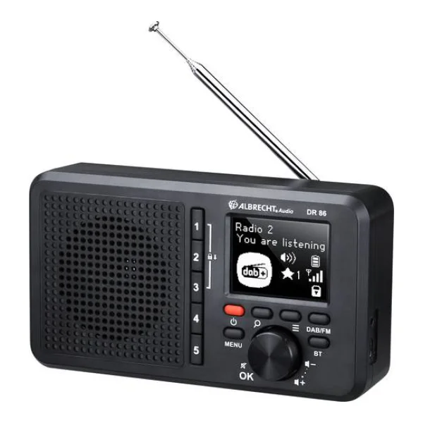 Albrecht DR 86 Tischradio DAB+, UKW wiederaufladbar Schwarz