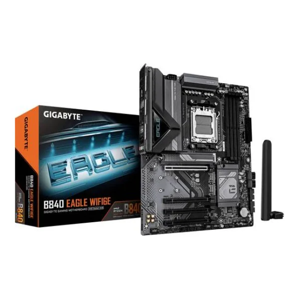 Gigabyte B840 EAGLE WF6E Mainboard Sockel (PC) AMD® AM5 Formfaktor (Details) ATX Mainboard-Chipsatz AMD® B840