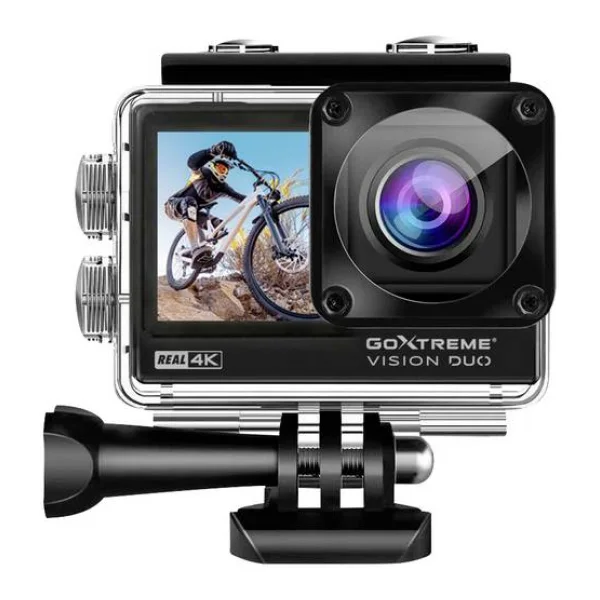 GoXtreme GoXtreme Vision Duo 4K Action Cam 4K, Dual-Display, Spritzwassergeschützt, Staubgeschützt, Wasserfest, WLAN, Zeitraffer