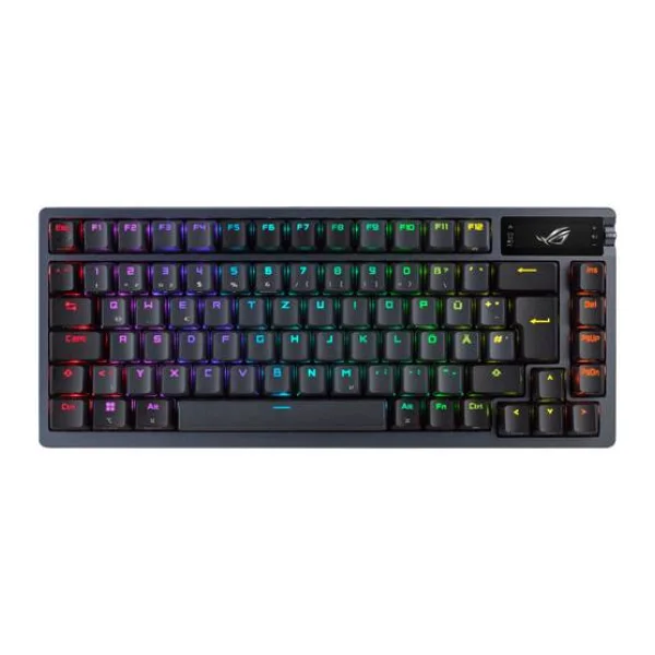 Asus ROG Azoth USB, Funk, Bluetooth® Gaming-Tastatur Deutsch, QWERTZ Schwarz Beleuchtet, Abnehmbares Kabel