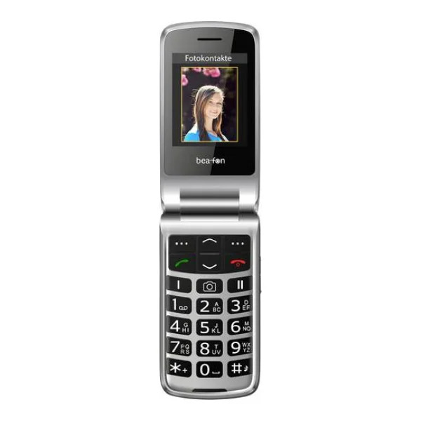 Beafon SL645plus LTE Senioren-Klapp-Handy IP54, mit Ladestation, SOS Taste, SOS-Funktion Schwarz, Silber
