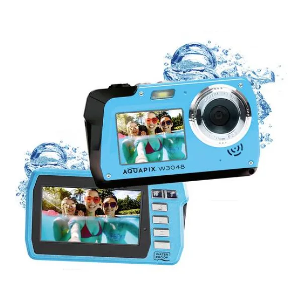 Aquapix W3048-I Edge Iceblue Digitalkamera 48 Megapixel Ice, Blue Unterwasserkamera, Frontdisplay