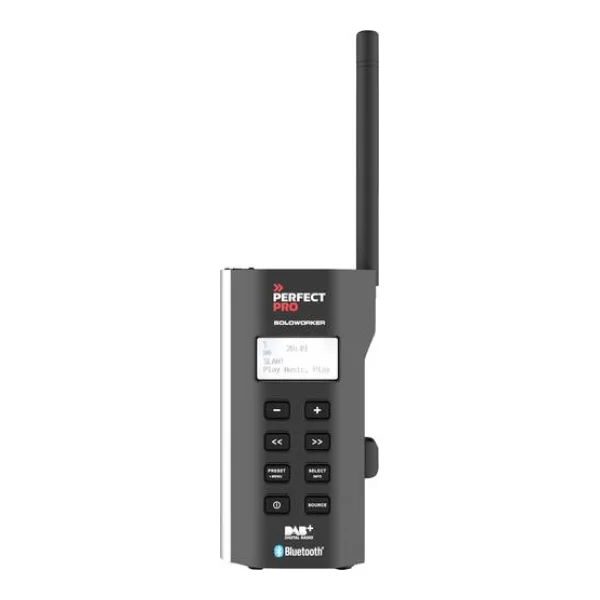 PerfectPro SOLOWORKER Baustellenradio DAB+, UKW AUX, Bluetooth®, DAB+, UKW stoßfest Schwarz