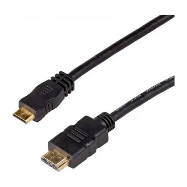 Akyga Anschlusskabel HDMI-A Stecker, HDMI-Mini-C Stecker 1m Schwarz AK-HD-10M HDMI-Kabel