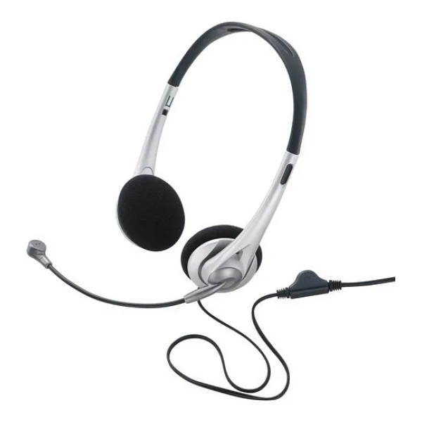 Renkforce On Ear Headset kabelgebunden Stereo Schwarz, Silber Lautstärkeregelung Computer