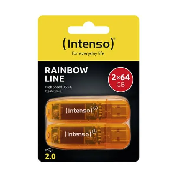 Intenso 64GB Rainbow Line double pack USB-Stick Retail 64GB Orange 3502492 USB-A