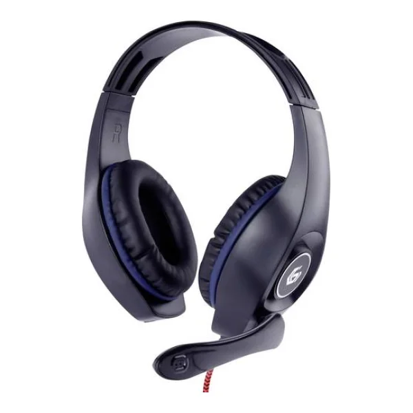 Gembird GHS-05-B On Ear Headset kabelgebunden Stereo Schwarz, Blau Lautstärkeregelung Gaming