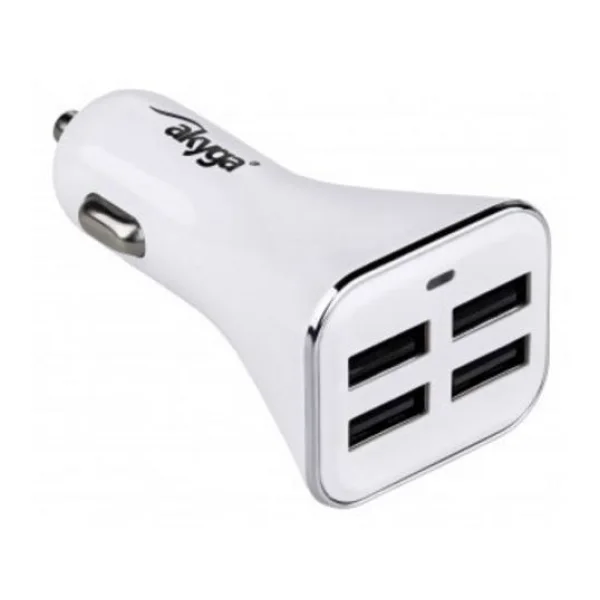 Akyga USB Ladegerät 34W 4x USB-A Weiß KFZ