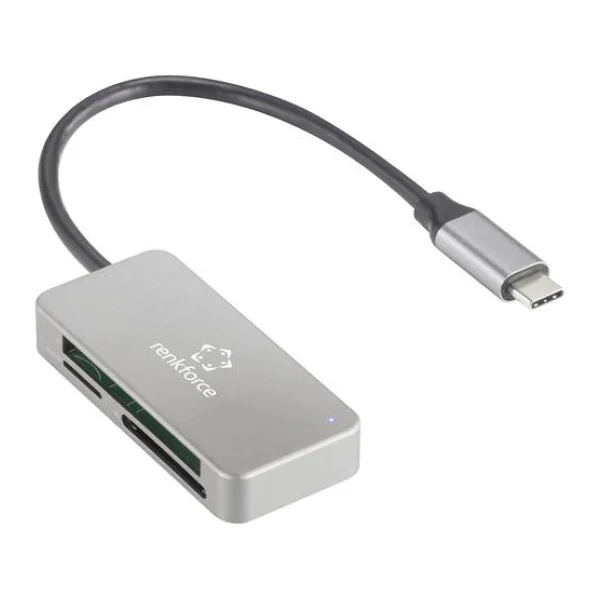 Renkforce RF-PCR-210 Externer Speicherkartenleser USB-C® (USB 3.2 Gen 1) Silber