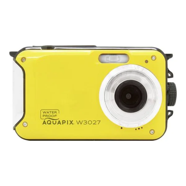 Easypix W3027-Y Wave Yellow Digitalkamera 30 Megapixel Gelb inkl. Akku, inkl. Tasche Bildstabilisierung, Full HD Video, mit eingebautem Blitz
