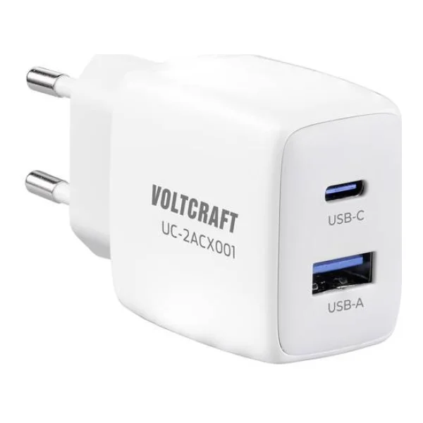 VOLTCRAFT UC-2ACX001 USB Ladegerät 25W Innenbereich Ausgangsstrom (max.) 2.08A 2 x 1x USB-A, 1x USB-C® GaN