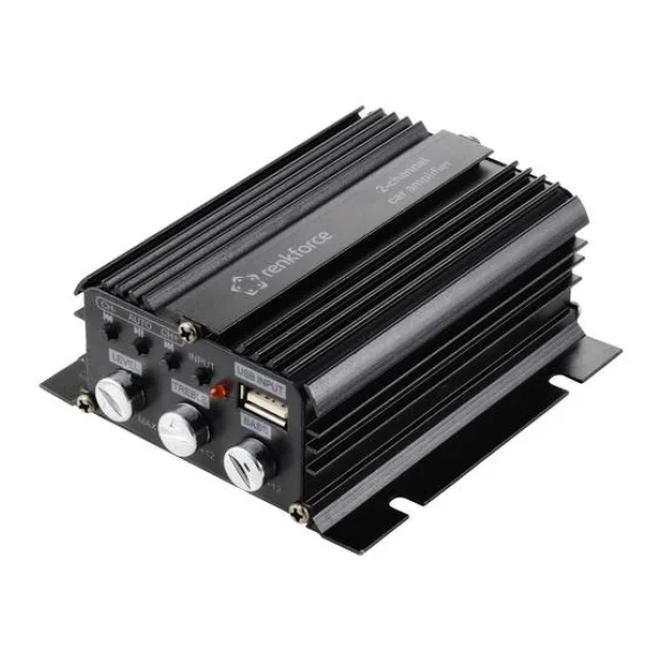 Renkforce RF-CMP-202 2-Kanal Endstufe 100W Bluetooth®-/USB-Audiowiedergabe, Lautstärke-/Bass-/Höhen-Regelung