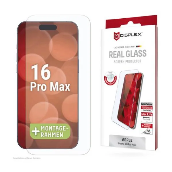 DISPLEX Real Glass Displayschutzglas Apple iPhone 16 Pro Max 1 St. Anti-Fingerprint 01996