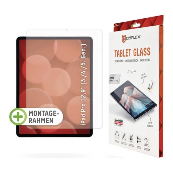DISPLEX Tablet Glass Displayschutzglas Apple iPad Pro 12.9 (3.Gen, 2018), iPad Pro 12.9 (4.Gen, 2020), iPad Pro 12.9