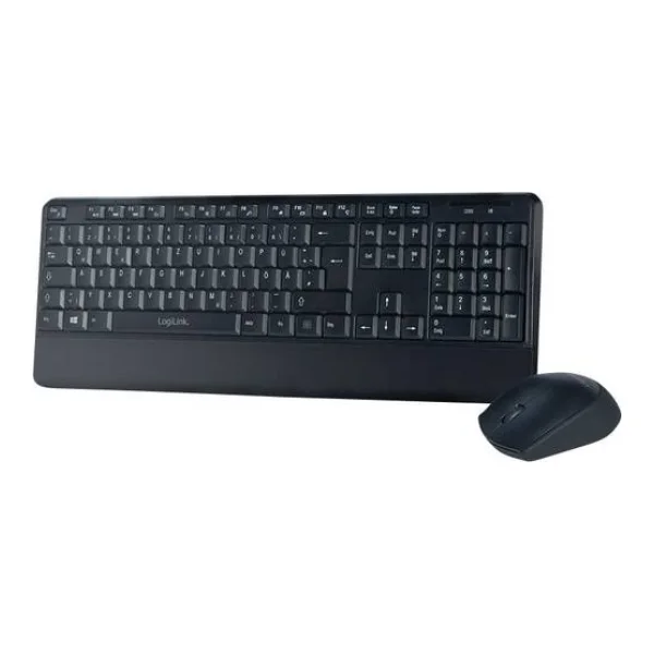 LogiLink ID0161 Funk Tastatur, Maus-Set Deutsch, QWERTZ Schwarz