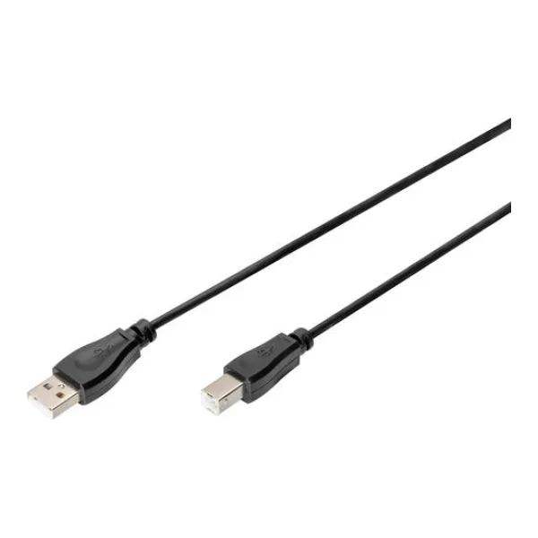 Digitus USB-Kabel USB 2.0 USB-A Stecker, USB-B Stecker 1.80 m Schwarz AK-300102-018-S