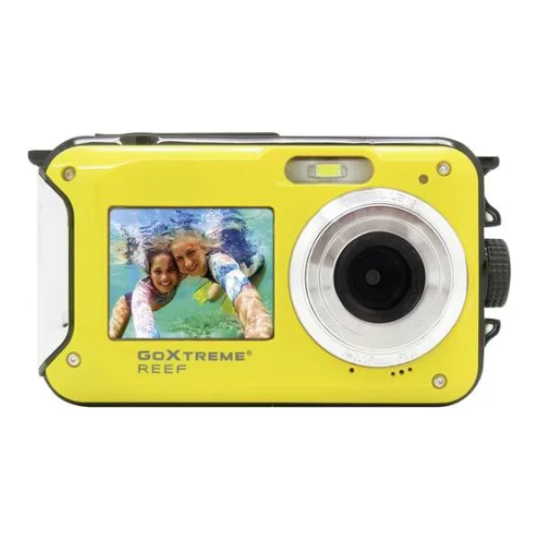 GoXtreme Reef Yellow Digitalkamera 24 Megapixel Gelb Full HD Video, Wasserdicht bis 3 m, Unterwasserkamera, Stoßfest, mit eingebautem Blitz