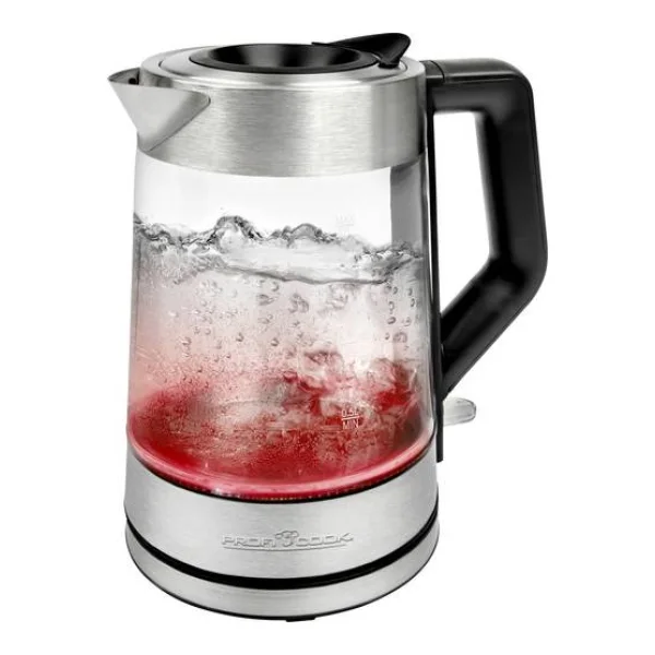 Profi Cook WKS 1190 Wasserkocher Glas, Edelstahl Fassungsvermögen: 1.7l
