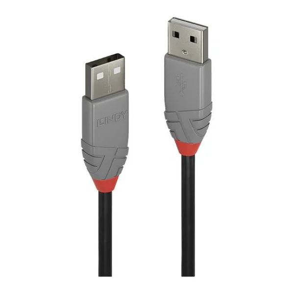 LINDY USB-Kabel USB 2.0 USB-A Stecker, USB-A Stecker 3.00m Schwarz, Grau 36694