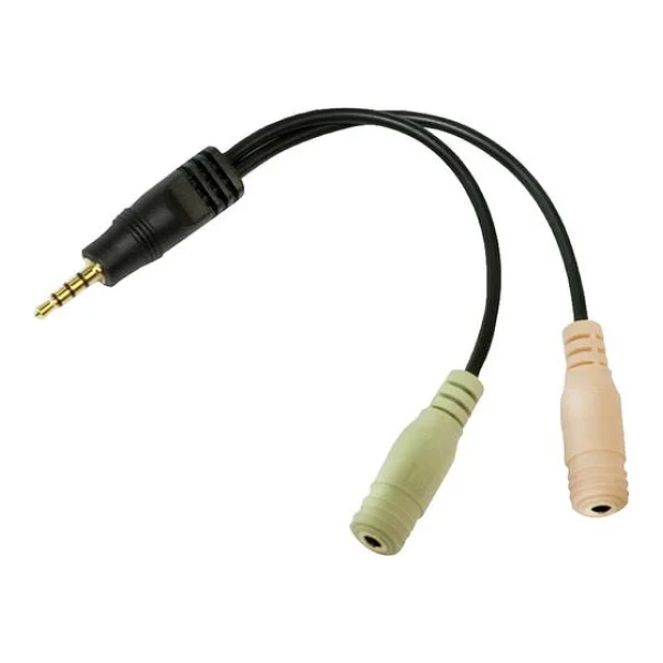 LogiLink CA0021 Klinke Audio Adapter [1x Klinkenstecker 3.5mm - 2x Klinkenbuchse 3.5 mm] Schwarz