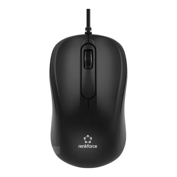 Renkforce RF-WEM-120 USB Wired mouse Maus USB Optisch Schwarz 3 Tasten 1200 dpi