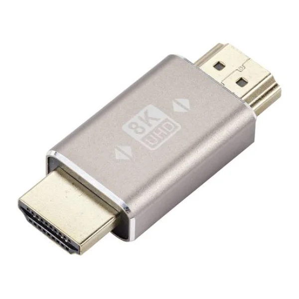 SpeaKa Professional SP-11301996 HDMI Adapter [1x HDMI-Stecker - 1x HDMI-Stecker] Grau UHD 8K @ 60 Hz, UHD 4K @ 120Hz Stecker 180°