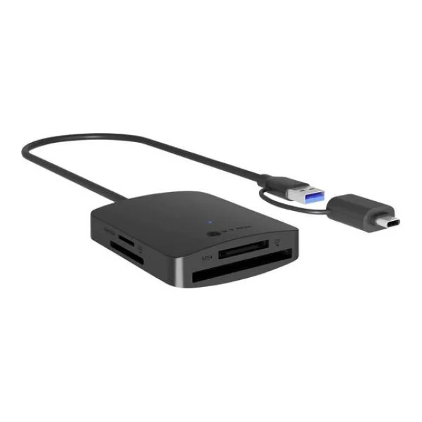 ICY BOX IB-CR302-CU3 Externer Speicherkartenleser USB-A (USB 3.2 Gen 1), USB-C® (USB 3.2 Gen 1) Schwarz