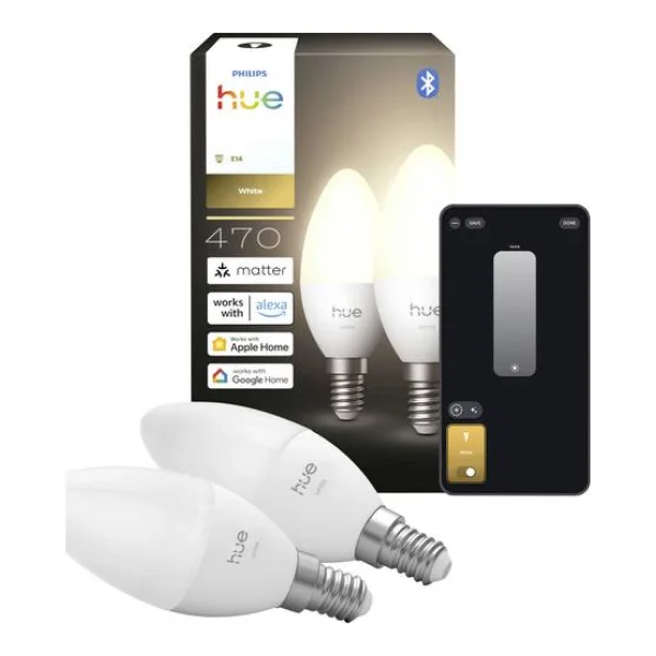 Philips Hue LED-Leuchtmittel (2er-Set) 8721103099662 EEK: E (A - G) 2er-Pack E14 0.2W Warmweiß