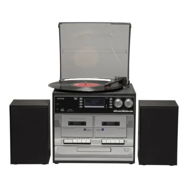 Denver MRD-166 Stereoanlage DAB+, Plattenspieler, SD, UKW, USB, Aufnahmefunktion 2 x 2W Schwarz