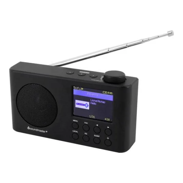 soundmaster IR6500SW Internet Tischradio Internet, DAB+, UKW Bluetooth®, USB, WLAN, Internetradio wiederaufladbar Schwarz